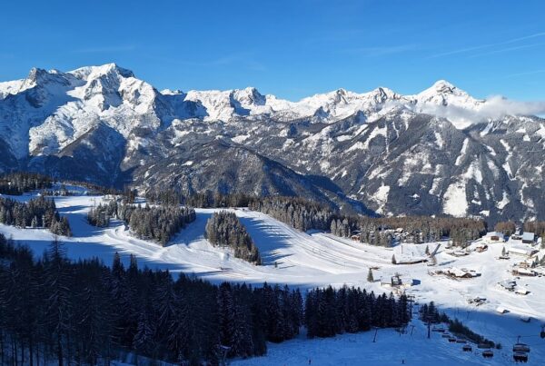 beautiful scneic photo of Hinterstoder mountain peaks